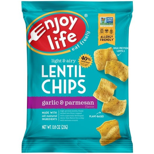 Enjoy Life Garlic & Parmesan Lentil Chips, 0.8 Ounce, 12 Per Case